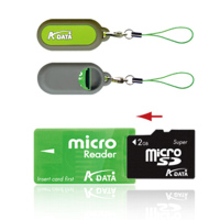 MP3 prehrávač do 5GB - Adata Micro SD 1GB CardReader Set green