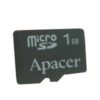 MP3 prehrávač do 5GB - Apacer Micro SecureDigital card 1GB