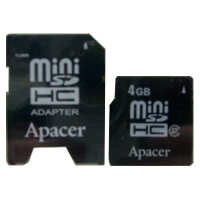 Mini SD karty (Mini SecureDigital card) - Apacer Mini SecureDigital HC card 4GB