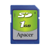 MP3 prehrávač do 5GB - Apacer SecureDigital card 1GB 60x